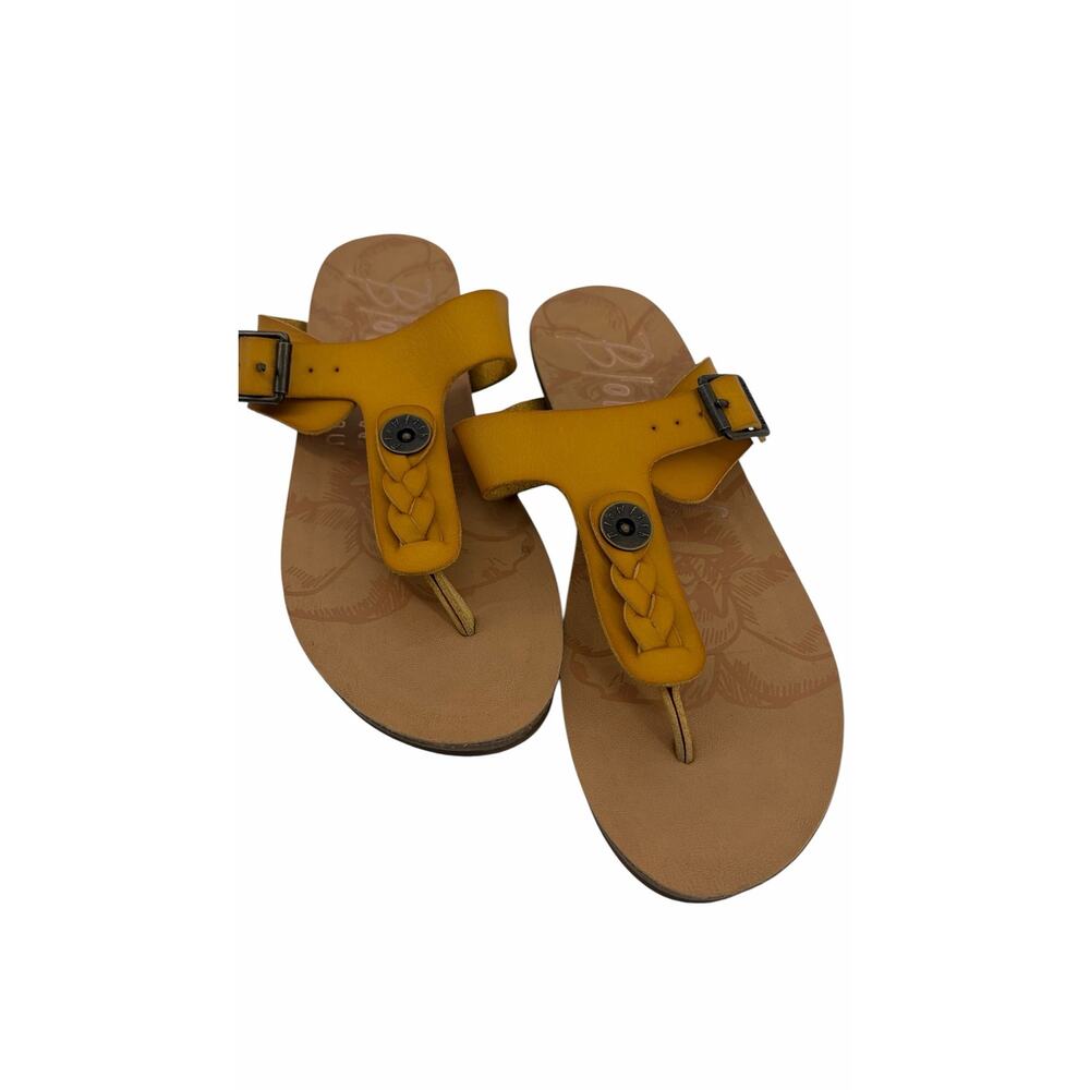 Blowfish Sandals Women’s Size 7 Gold Mustard Slip On Summer Shoes